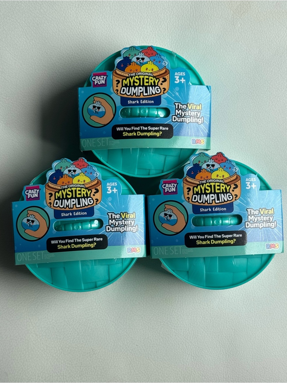 🦈 Crazy Fun Original Mystery Dumpling Shark Edition RMS Authentic 3 Set NEW RARE